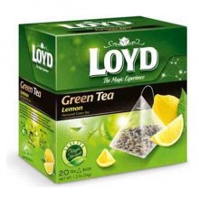 Зелёный листовой чай с лимоном 20 пирамидок